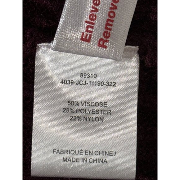 NWT LAURA Petites Chunky Knit Ribbed Burgundy Long Cardigan Knitted Jacket Sz XL - Picture 13 of 16